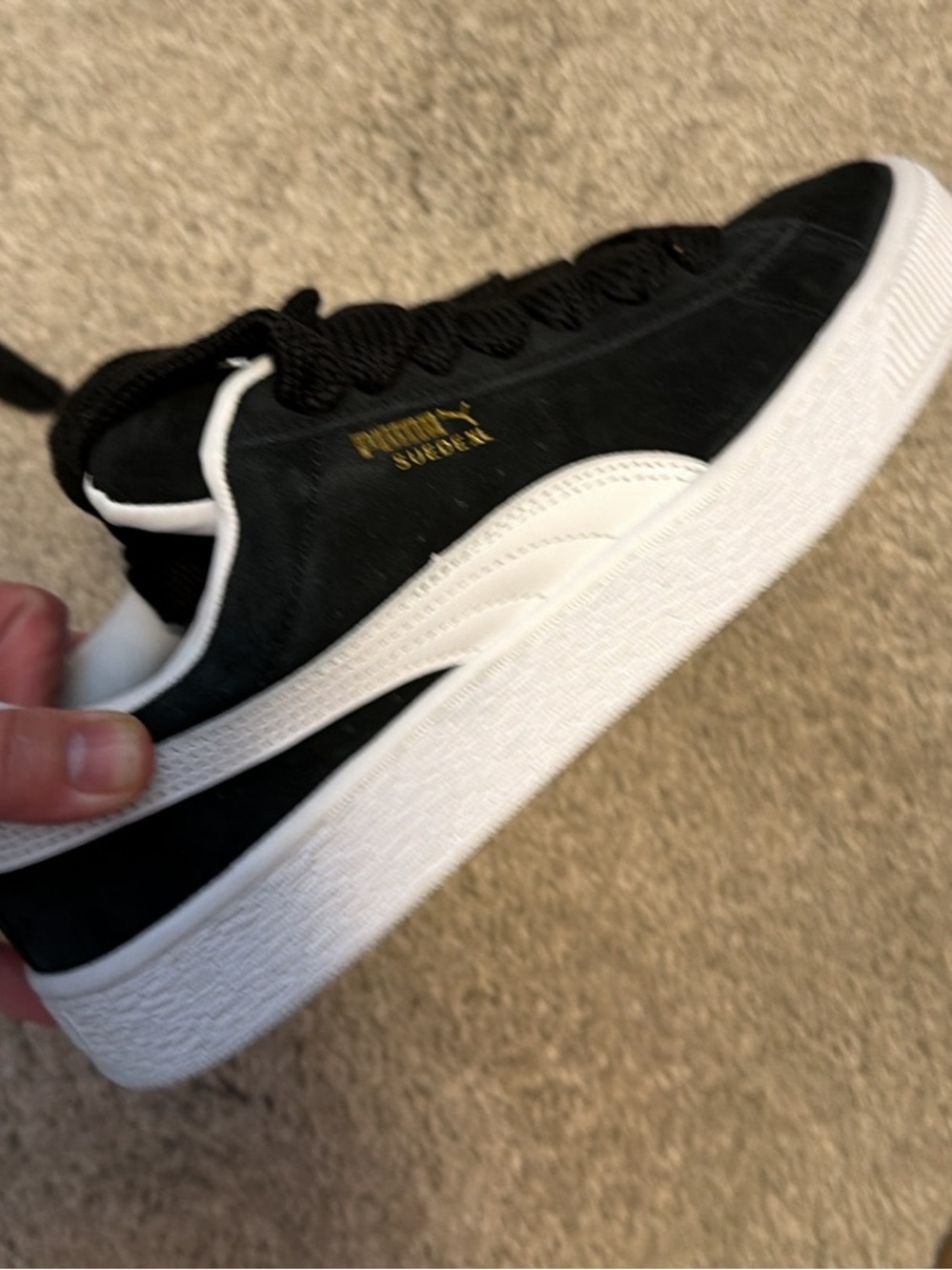 Puma Suede Platform Sneakers Black White Gold